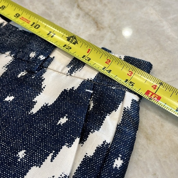 J Crew Collection | Silk Ikat Print Cigarette Pants | Navy & White | Women's 6 - Picture 5 of 15